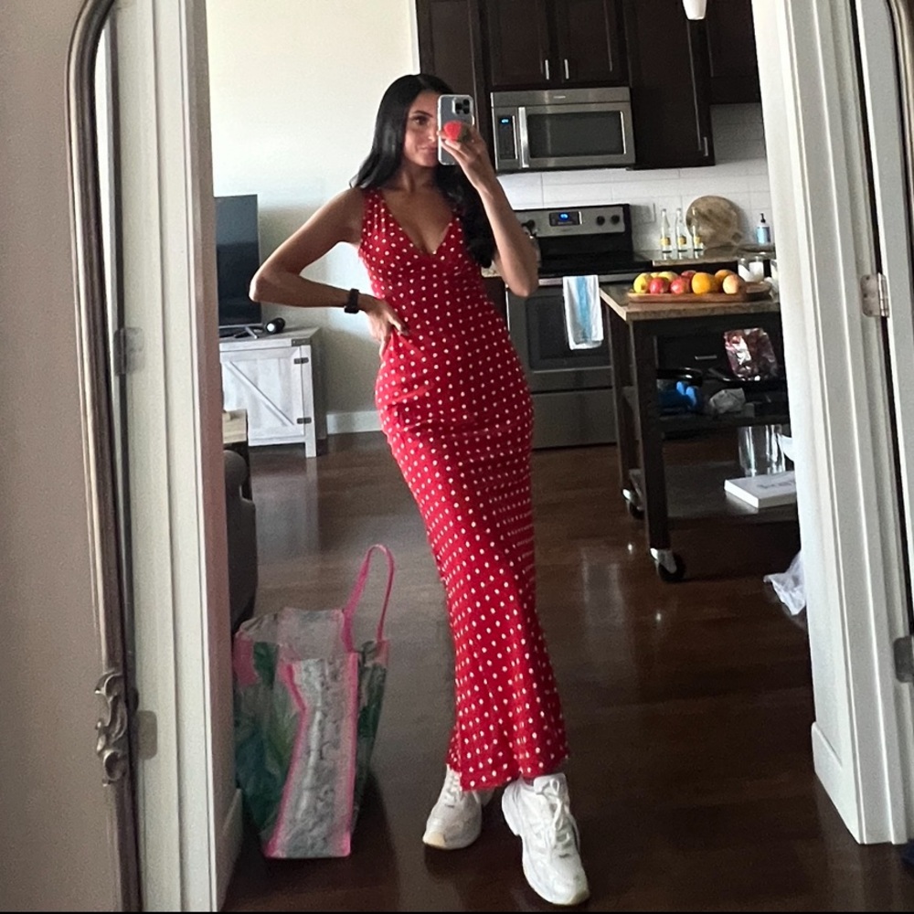 Princess Polly Nellie Maxi Dress Red Polka Dot
